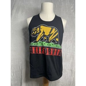 Mens California Republic Bear Logo Tank Top Sz Medium M